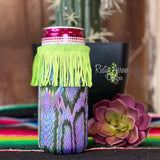 Slim Purple Snakeskin Fringe Koozie - Slim - Koozie