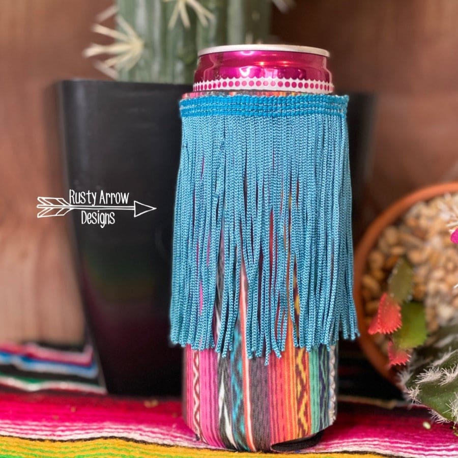 Slim Serape Fringe Koozie
