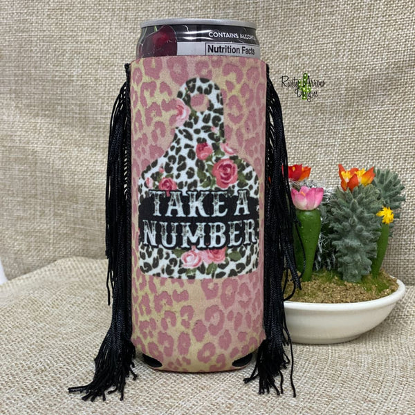 Slim Take a Number Fringe Koozie - Koozie