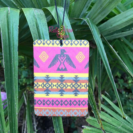 Turquoise Slab with Plaid Pumpkin Highly Scented Air Freshener