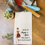 Sugar and Spice Waffle Weave Tea Towel