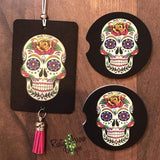 Sugar Skull Air Freshener and Coaster Set - Air Freshener