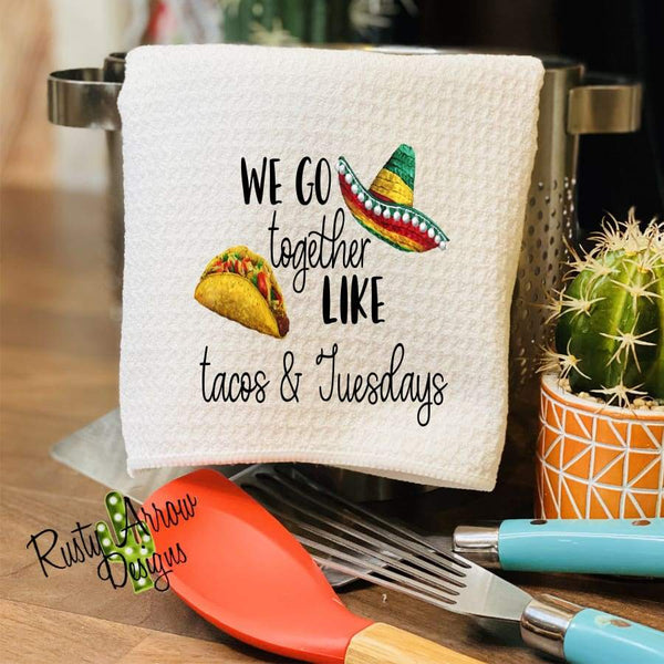 Tacos and Tuesday Waffle Weave Tea Towel