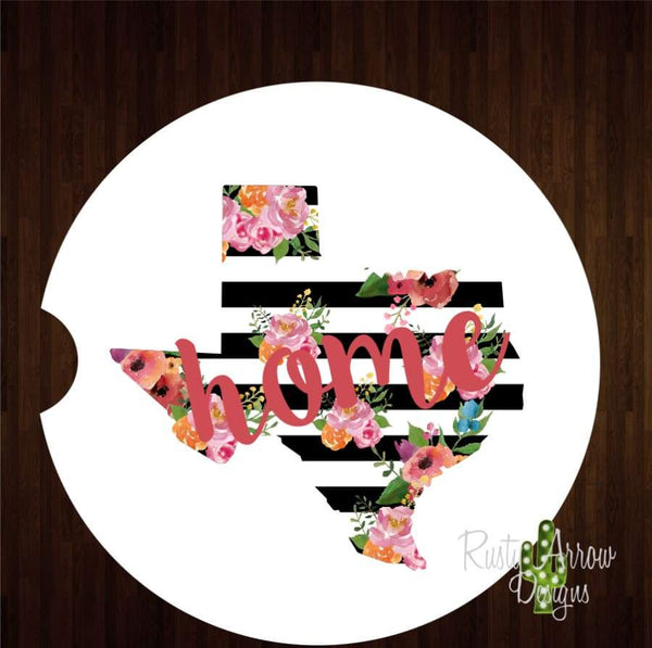 Texas Home Set of 2 Car Coasters - Car Coasters