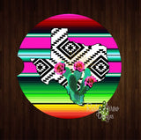 Texas Serape Aztec Set of 2 Car Coasters - Car Coasters