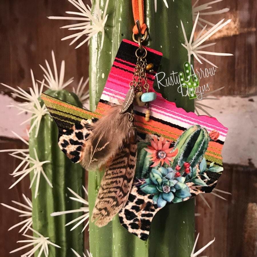 Texas Serape Desert Rear view mirror charm, Rear view mirror accessories, Rear view mirror accessory, rear view mirror ornament