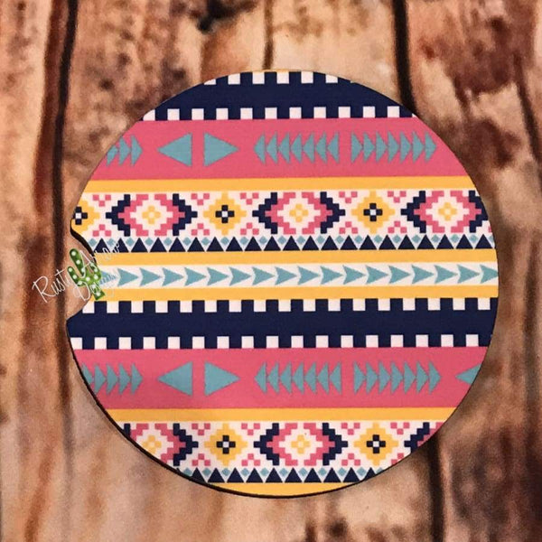 Tribal Air Freshener and Coaster Set Pink 1 - Air Freshener