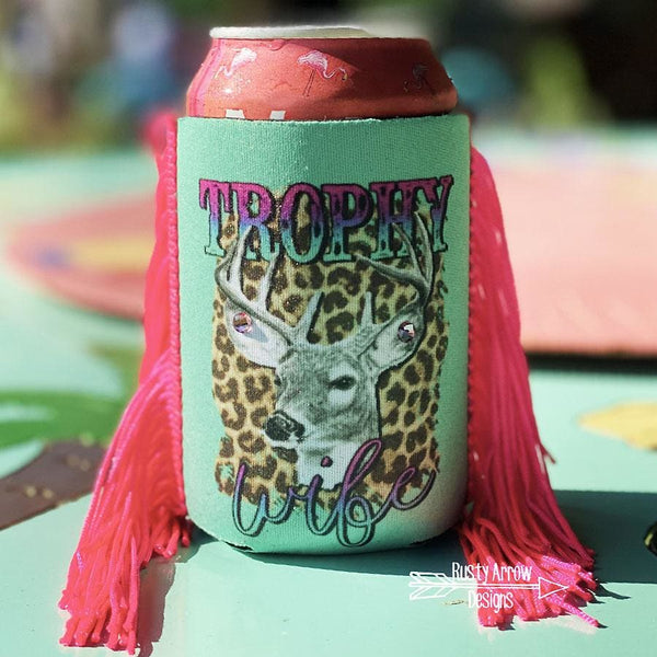 Trophy Wife Fringe Trim 12 oz Regular Koozie - Koozie