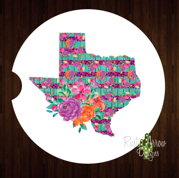Tropical Texas Set of 2 Car Coaster - Car Coasters