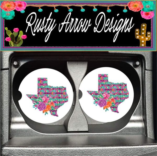 Tropical Texas Set of 2 Car Coaster - Car Coasters