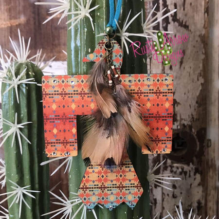 Big Thunder Indian Chief Rear View Mirror Charm, Bag Tag, or Christmas Ornament