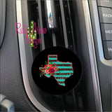 Turquoise Cheetah Texas Car Vent Clip