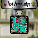 Turquoise Love Square Air Freshener - Air Freshener