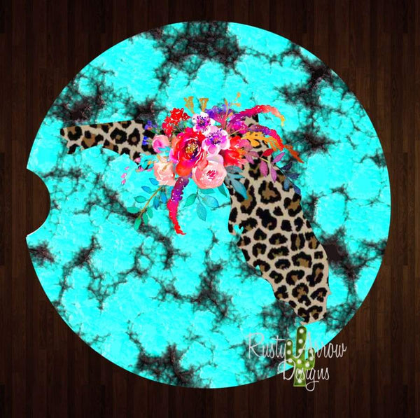 Turquoise Sandstone Set of 2 Car Coasters - Car Coasters
