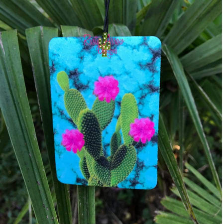 Turquoise Slab with Plaid Pumpkin Highly Scented Air Freshener