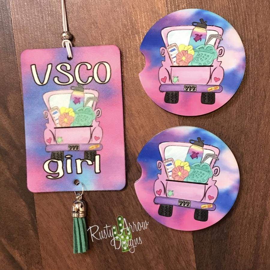 VSCO Girl Air Freshener and Coaster Set
