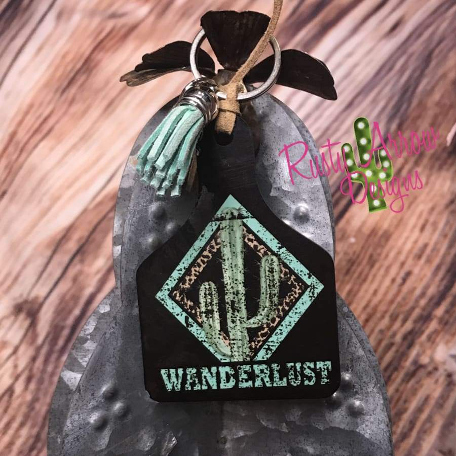 Wanderlust Livestock Ear Tag Key chain