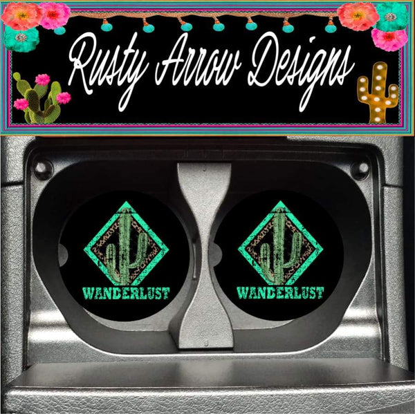 Wanderlust Set of 2 Car Coasters - Car Coasters