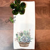 Baskets of Succulents Waffle Weave Tea Towel