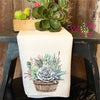 Baskets of Succulents Waffle Weave Tea Towel