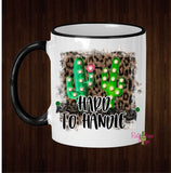 Hard to Handle Cheetah Cactus Coffee Mug - 11 Oz Ceramic mug with black handle - Mug