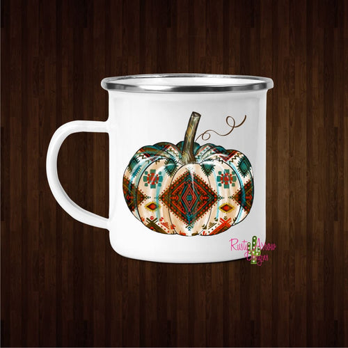 Aztec Pumpkin 11oz Metal Camp Coffee Mug - Mug