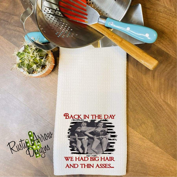 Back in the Day Waffle Weave Tea Towel
