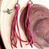 Buckskin Leather Tassel Earrings - Red
