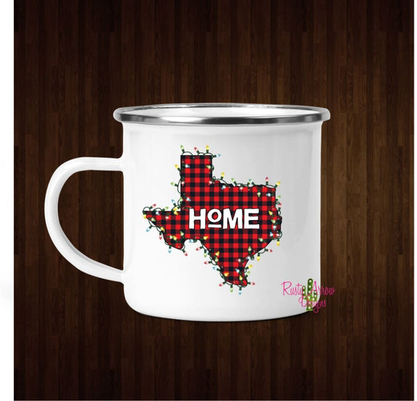 Buffalo Plaid Texas Home 11oz Metal Camp Coffee Mug - Mug