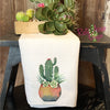 Cactus in Terra Cotta Pot Waffle Weave Tea Towel