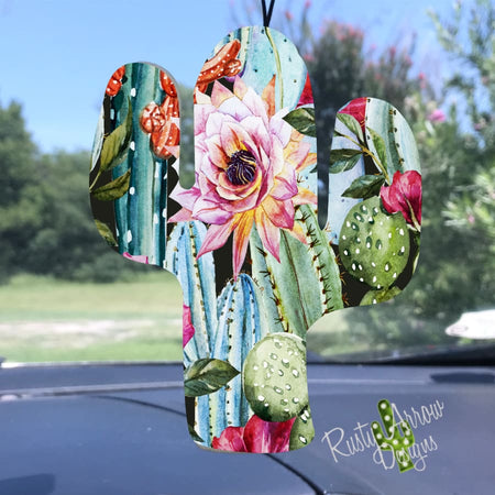 Colorful Flowers Cactus Air Freshener