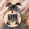 Cash Hank Willie and Waylon Round Wood Key Chain