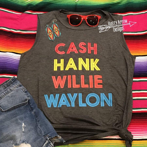 Cash Hank Willie Waylon Tank Top - Tee Shirt