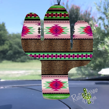 Turquoise and Stripes Cactus Air Freshener