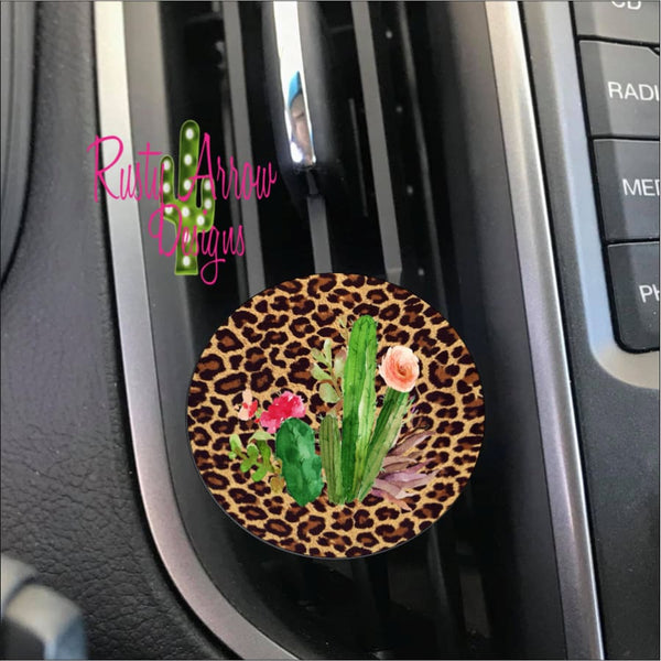 Cheetah Cactus Car Vent Clip