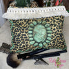 Cheetah Turquoise Stone Makeup/ Cosmetic Bags