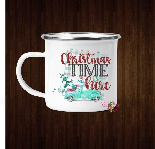 Christmas Time is Here Coffee Mug - 11 oz. Camp Cup Mug Stainless Steel - Mug