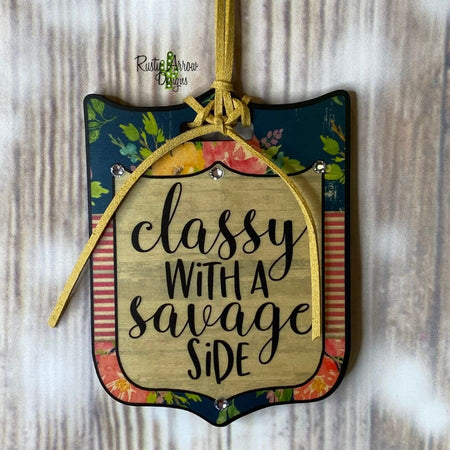 Rearview Town Tag Rear View Mirror Hanger, Christmas Ornament, Bag Tag