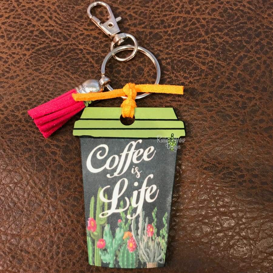 Coffee Addict Keychain Kit, Mom Life Beadable Key Chain, Coffee
