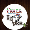 Crazy Heifer Set of 2 Car Coasters - Car Coasters
