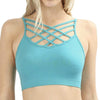 Criss Cross Seamless Bralette - S/M / Ash Mint No Padding