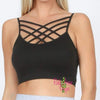 Criss Cross Seamless Bralette - S/M / Black