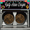 Dark Glitter Cheetah Set of 2 Car Coasters - Car Coasters