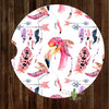 Flamingo with Feathers and Arrows Set of 2 Car Coasters - Car Coasters