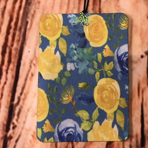 Floral and Stripes Air Freshener and Coaster Set Blue - Air Freshener