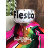 Glitter Cactus Margarita glass perfect for a bachelorette or fiesta themed party! - Orange - Drinkware
