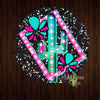 Glitter Neon Cactus Set of 2 Car Coasters - Car Coasters