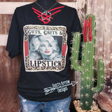 Guts Grits and Lipstick Patch Tee V-neck or Original Neck - Tee Shirt
