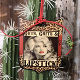 Guts Grits and Lipstick Rear View Mirror Charm Bag Tag or Christmas Ornament