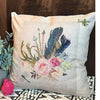 Horns and Feathers Decorative Throw Pillow - Pillow